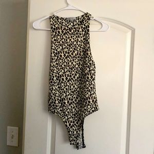 Size M high neck leopard print bodysuit